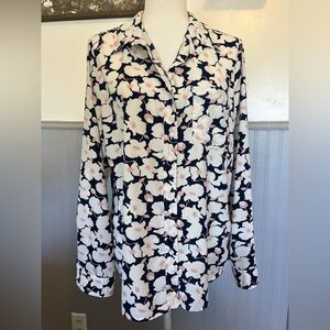 Skies Are Blue Long Sleeve Floral Blouse / Button Down / Size: Large / Spring